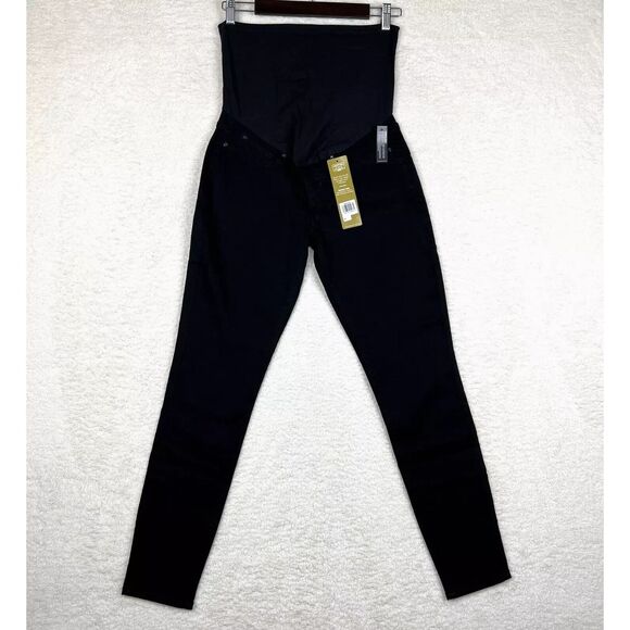 Signature Levis Maternity Jeans Medium  Black Denim  Skinny Stretch - Picture 1 of 7